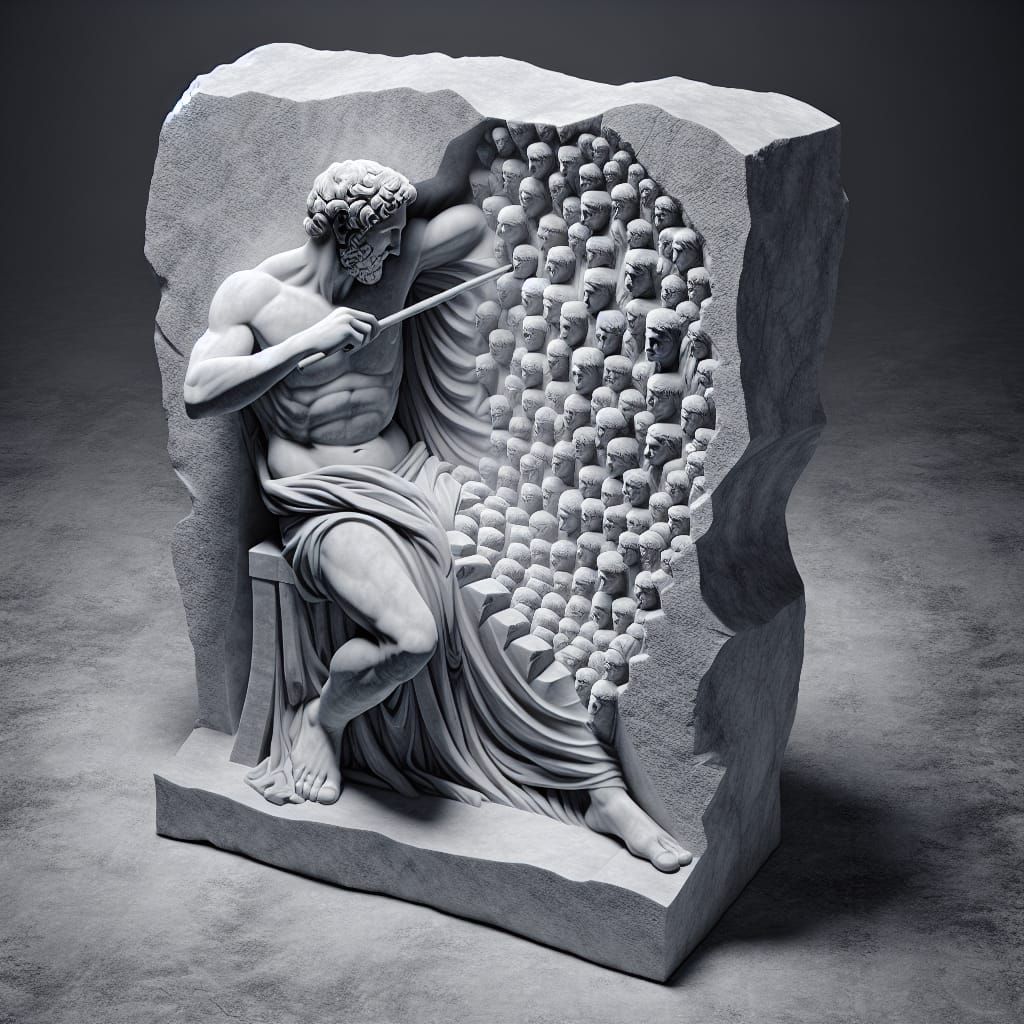 Self-Creating Marble Statue: An Intriguing Artistic Vision