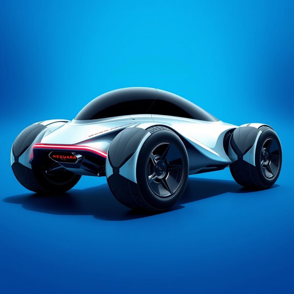 Sleek Futuristic Speedster on Gradient Blue Background