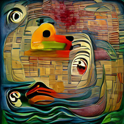 Surreal Duck Portrait in Surrealist Style
