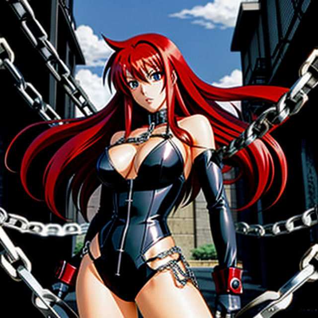 Rias Gremory in a Dark 90's Anime Style