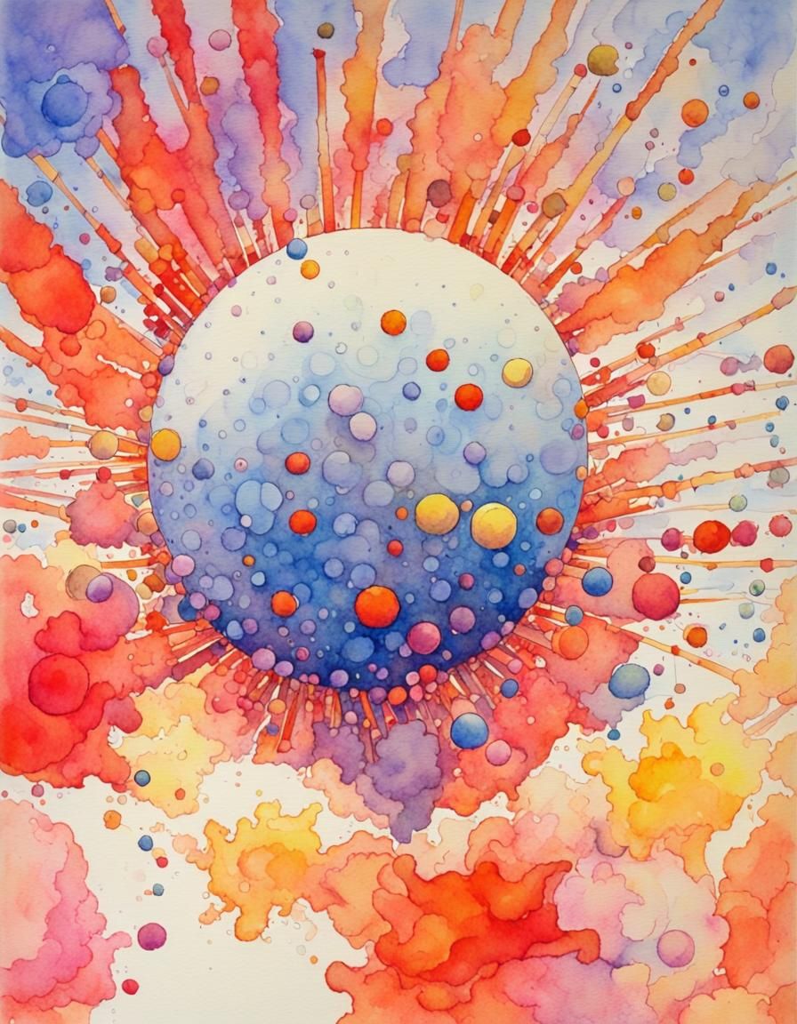 Vibrant Pop Explosion Watercolor Art