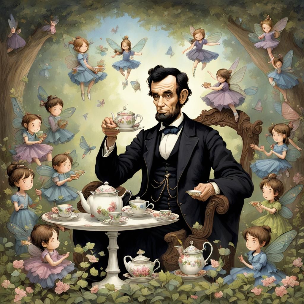 Abraham Lincoln has tea with fairies