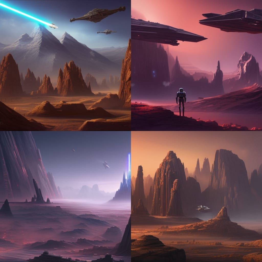 Star Wars Inspired Matte Painting in Deep Color