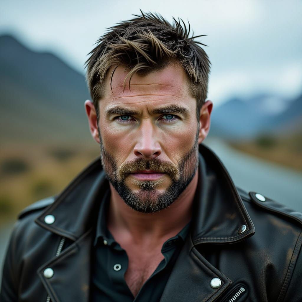 Intense Portrait of Man in Cinematic Style