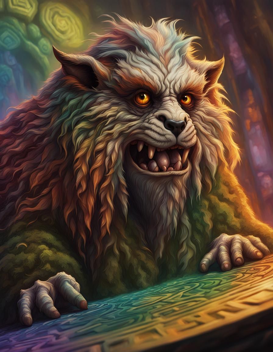 Hyperrealistic Furry Beast in Dramatic Detail