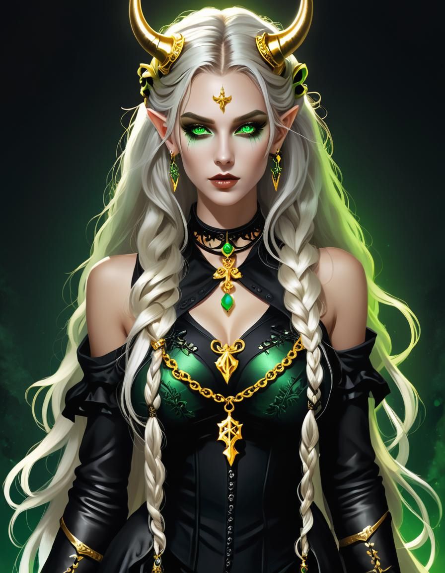 Necromancer Woman in Dark Fantasy Setting