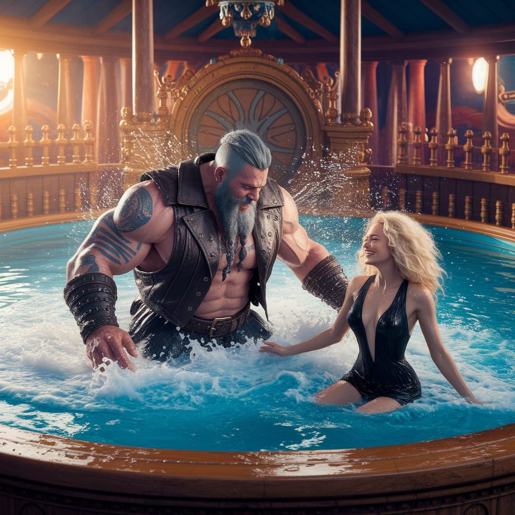 Viking Pool Party on Fantasy Ship