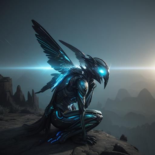 Alien Woman Overlooking Galaxy in Sci-Fi Art