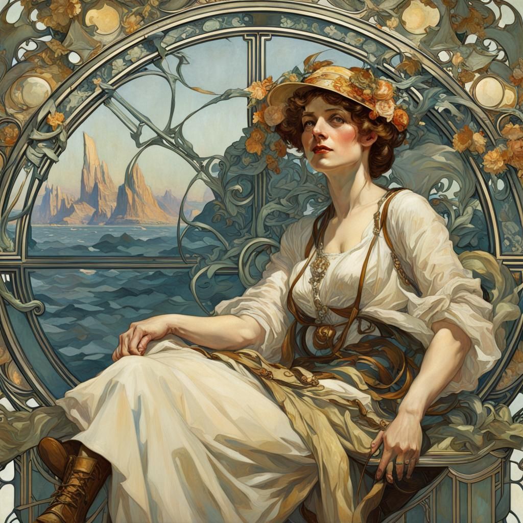 Art Nouveau Decorative Poster in Hyperdetail