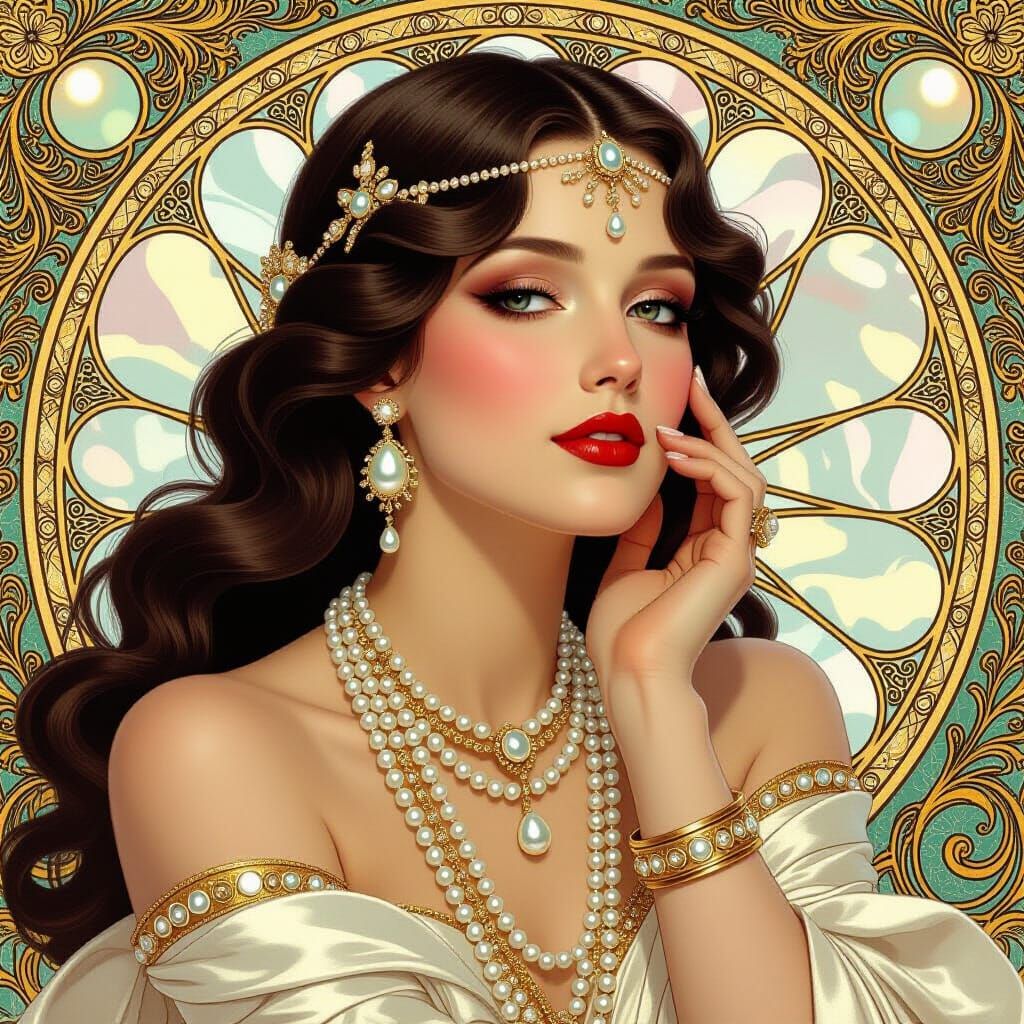 Elegant Woman in Gold and Silver Jewelry