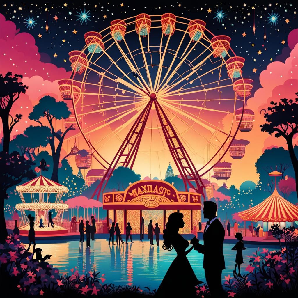 Magical Theme Park Proposal Under Glittering Stars