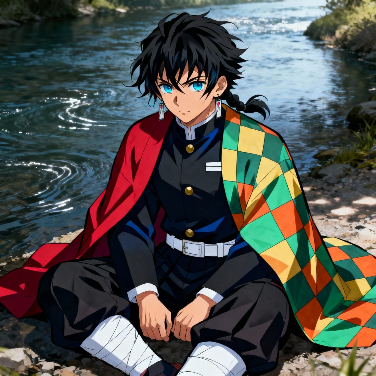 Giyuu Tomioka by River in Anime Key Visual Style