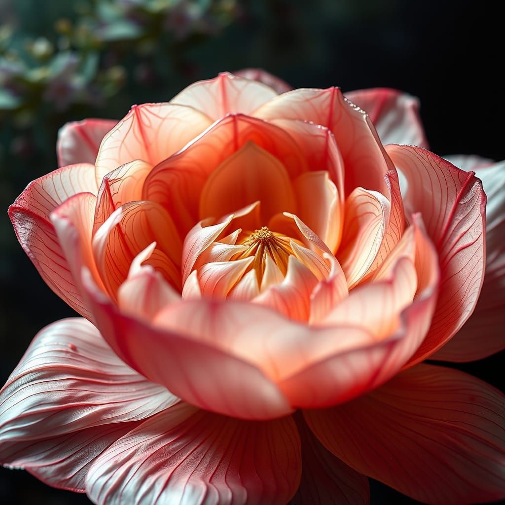 Delicate, Translucent Onion Layers Unfold Like a Blooming Fl...