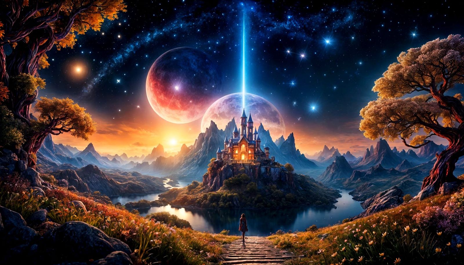 Fantastical Starry Sky Matte Painting