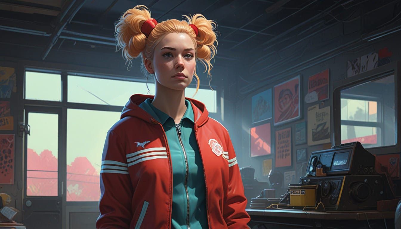 Vibrant Cheerleader Portrait in Hyperrealistic Style