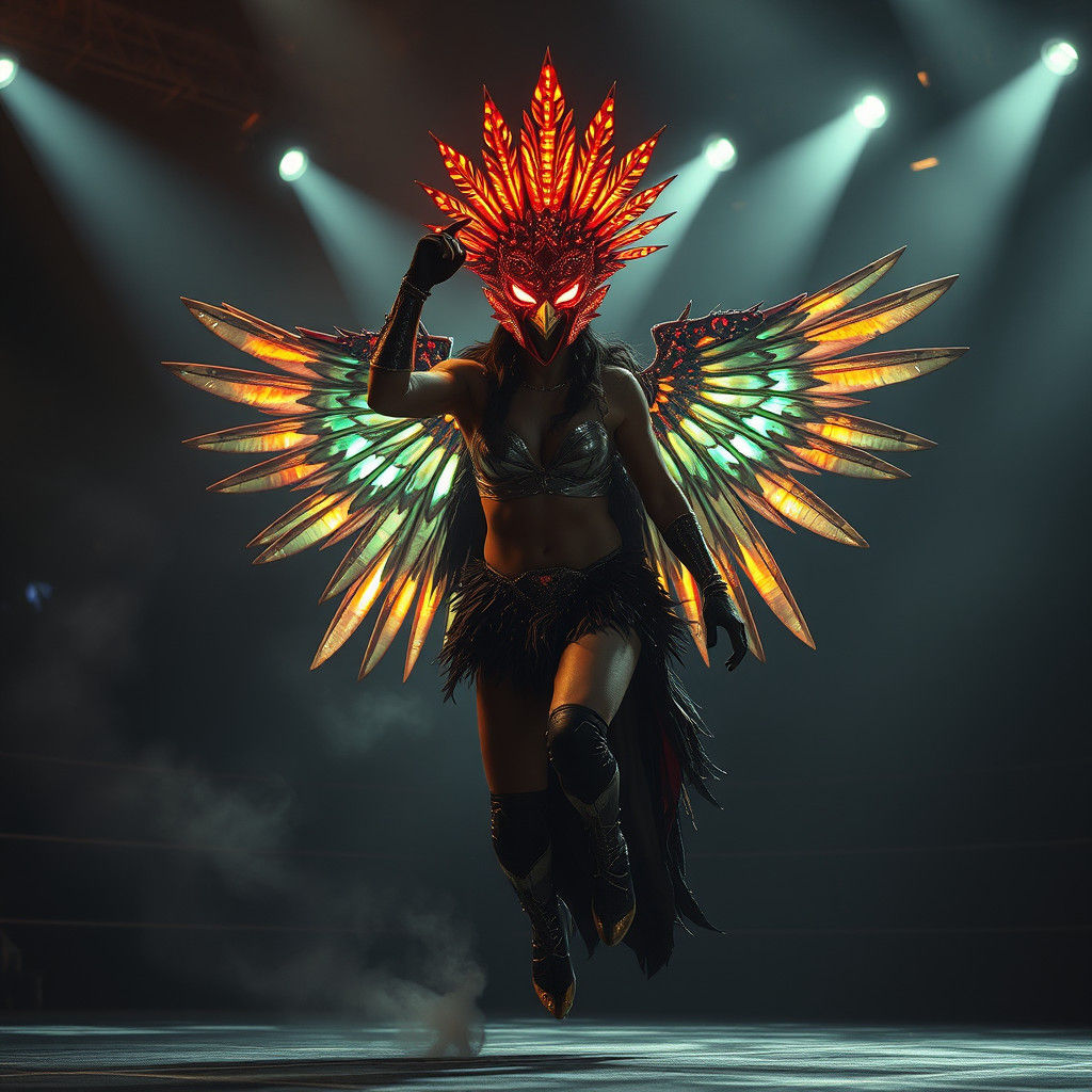 The Bird Queen's Suicide Dive in Dark Fantasy Style