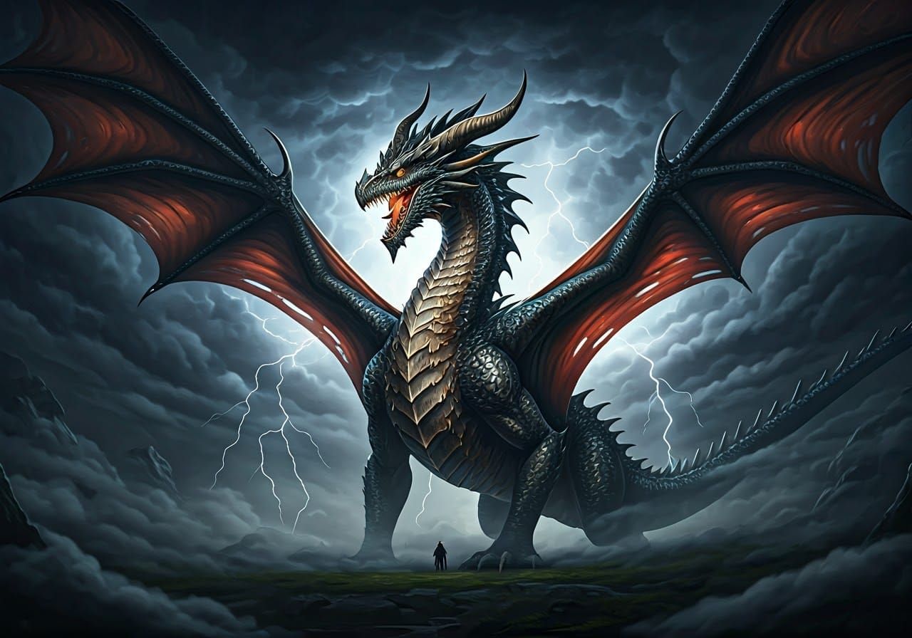 Storm Dragon Unleashes Fury in Dark Skies