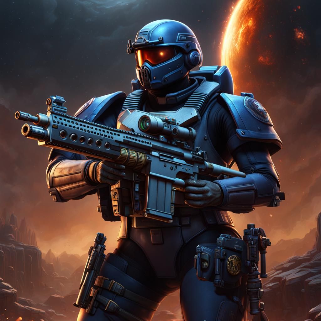 Female Space Marine with Sniper Rifle