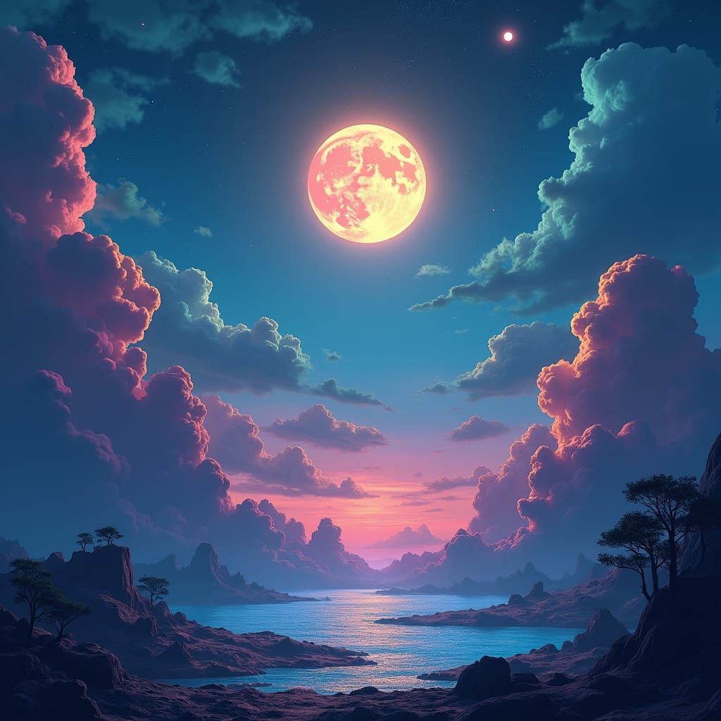 Mystical Night Sky Matte Painting in Unreal Engine