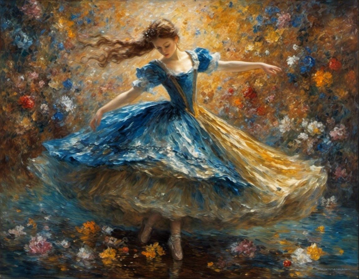 Ballerina in Music Box: Impressionist Oil Painting