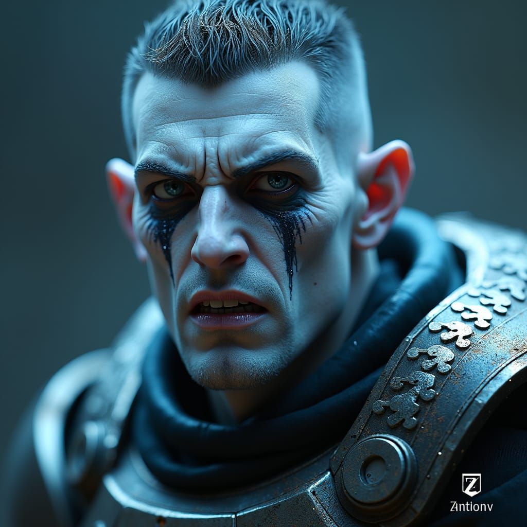 Sadistic Nanobot Warrior Weeping in Electric Light