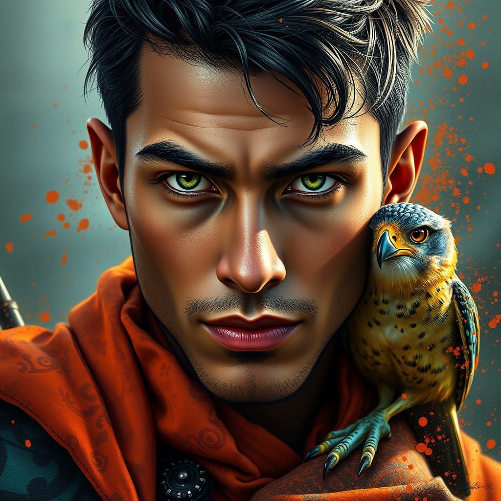 Hyperrealistic Warrior Portrait in Oil Painting Style