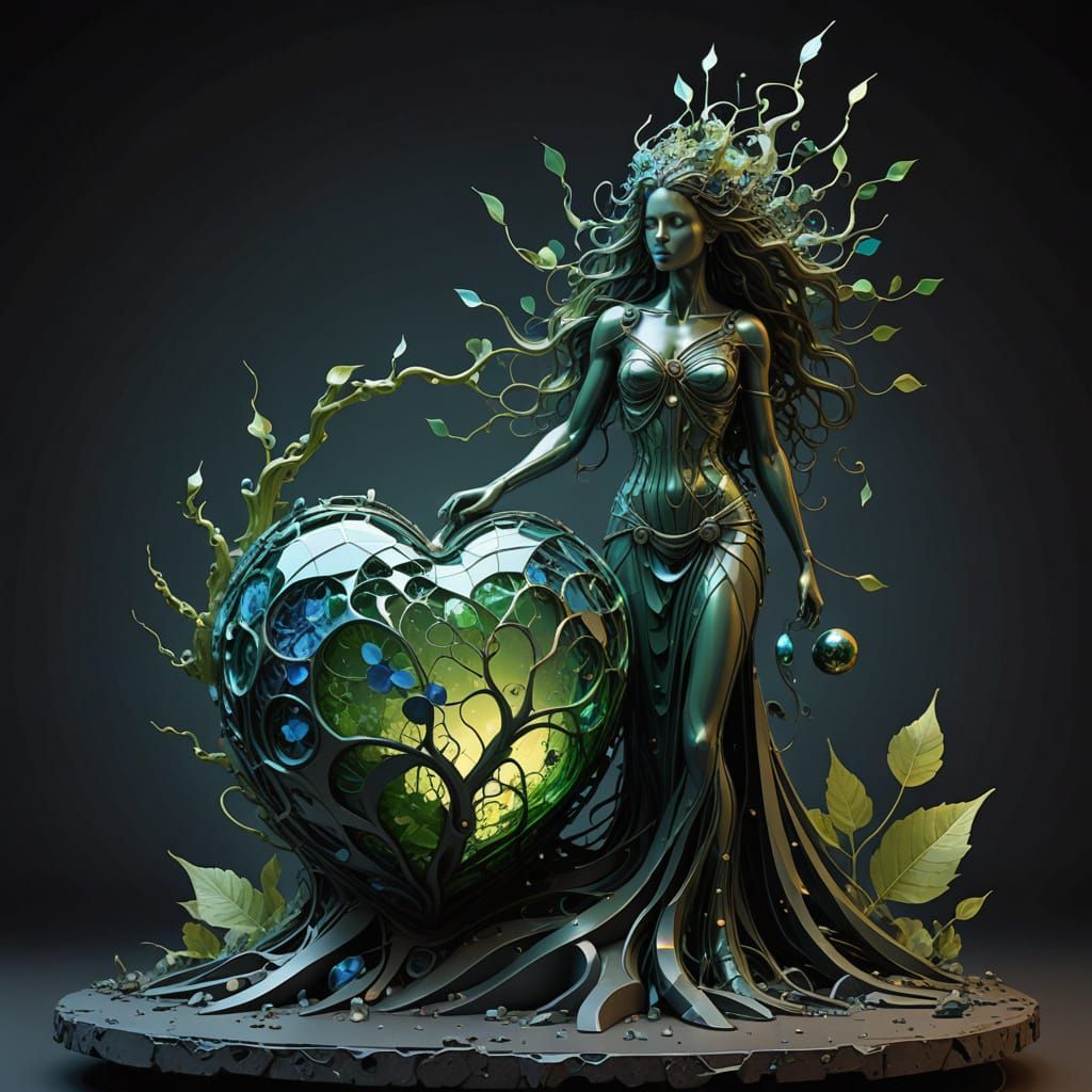Gaia: Glass Goddess Confronts Pollution Hammer