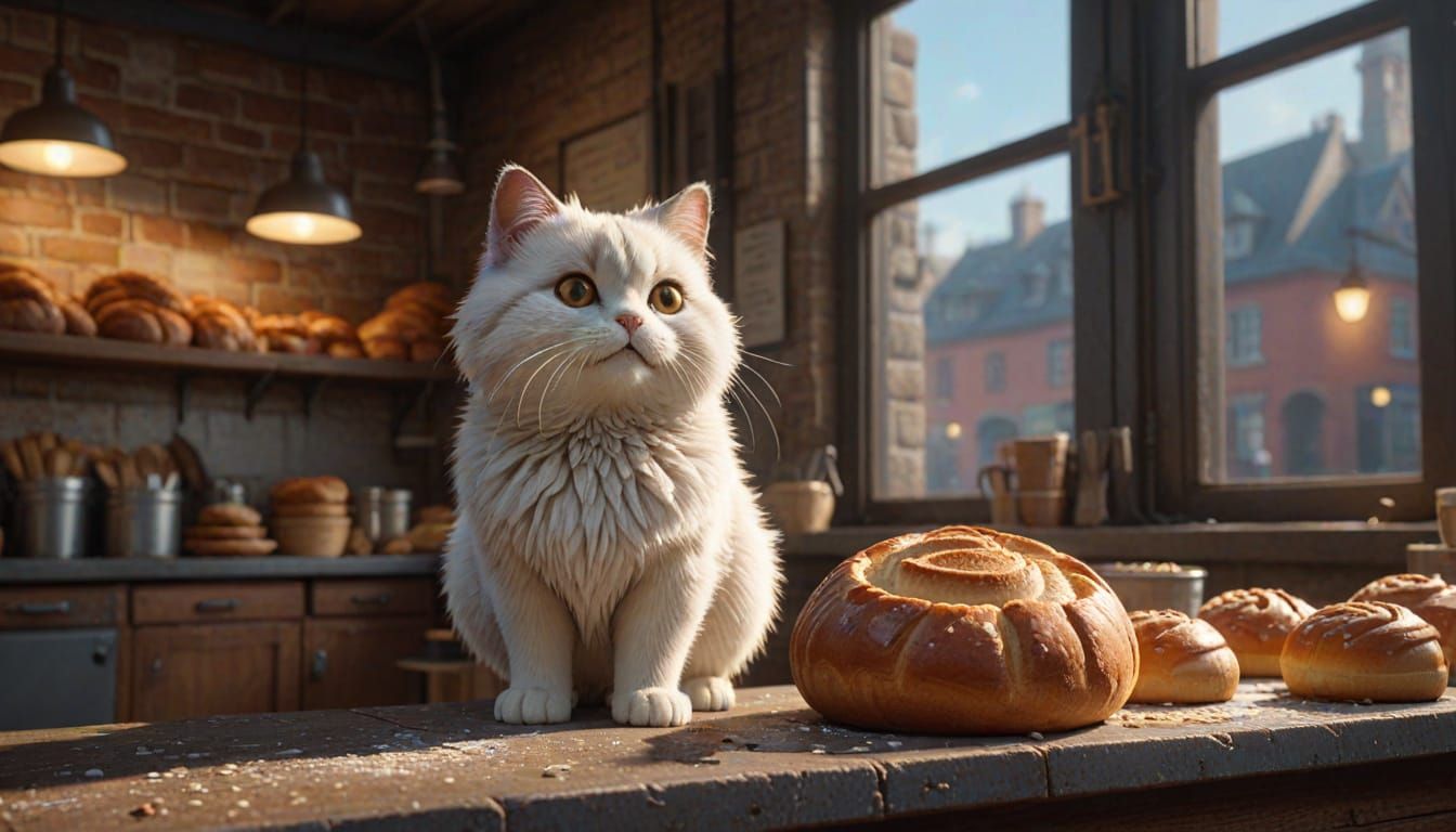 Surreal Bakery Scene in Vibrant 3D Digital Art