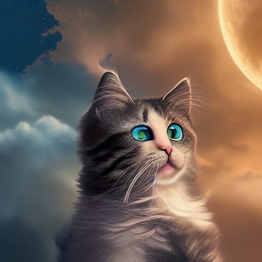 Cinematic Kitty Ascends to Heaven