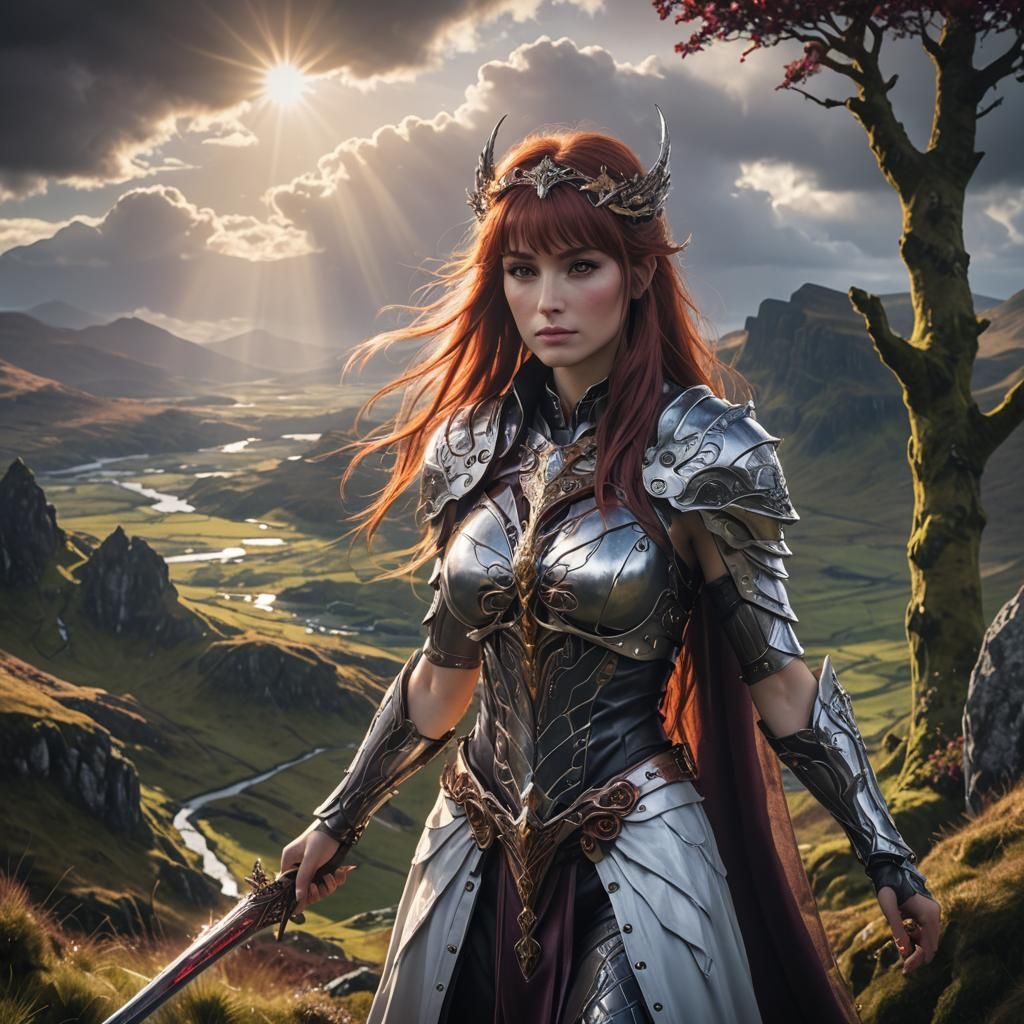 Scathach of Skye with Witchblade in Divine Light