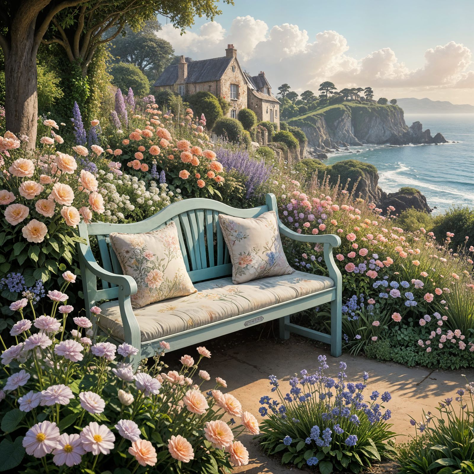 Vivid Summer Garden with English Cottage Charm