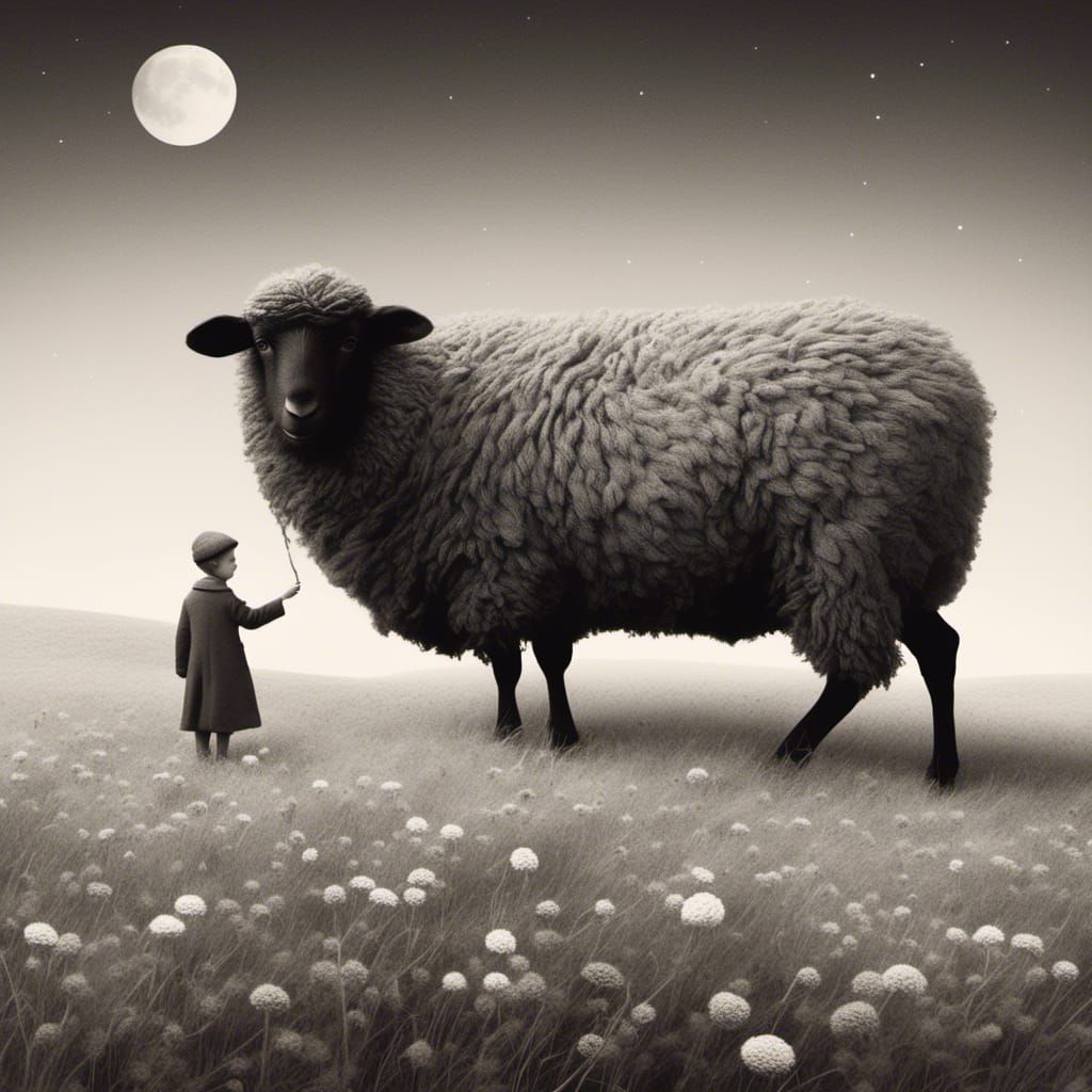 Charming Sheep Illustration Inspired by The Little Prince