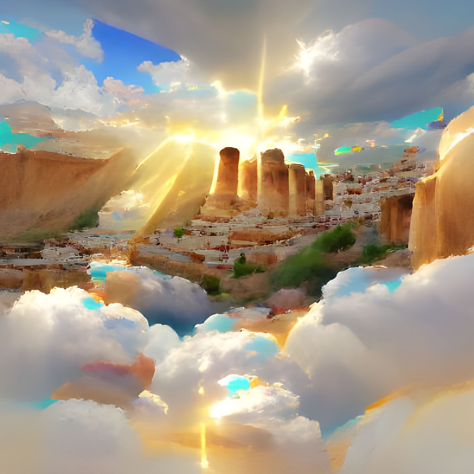 Heavenly City of Gods in Divine Light