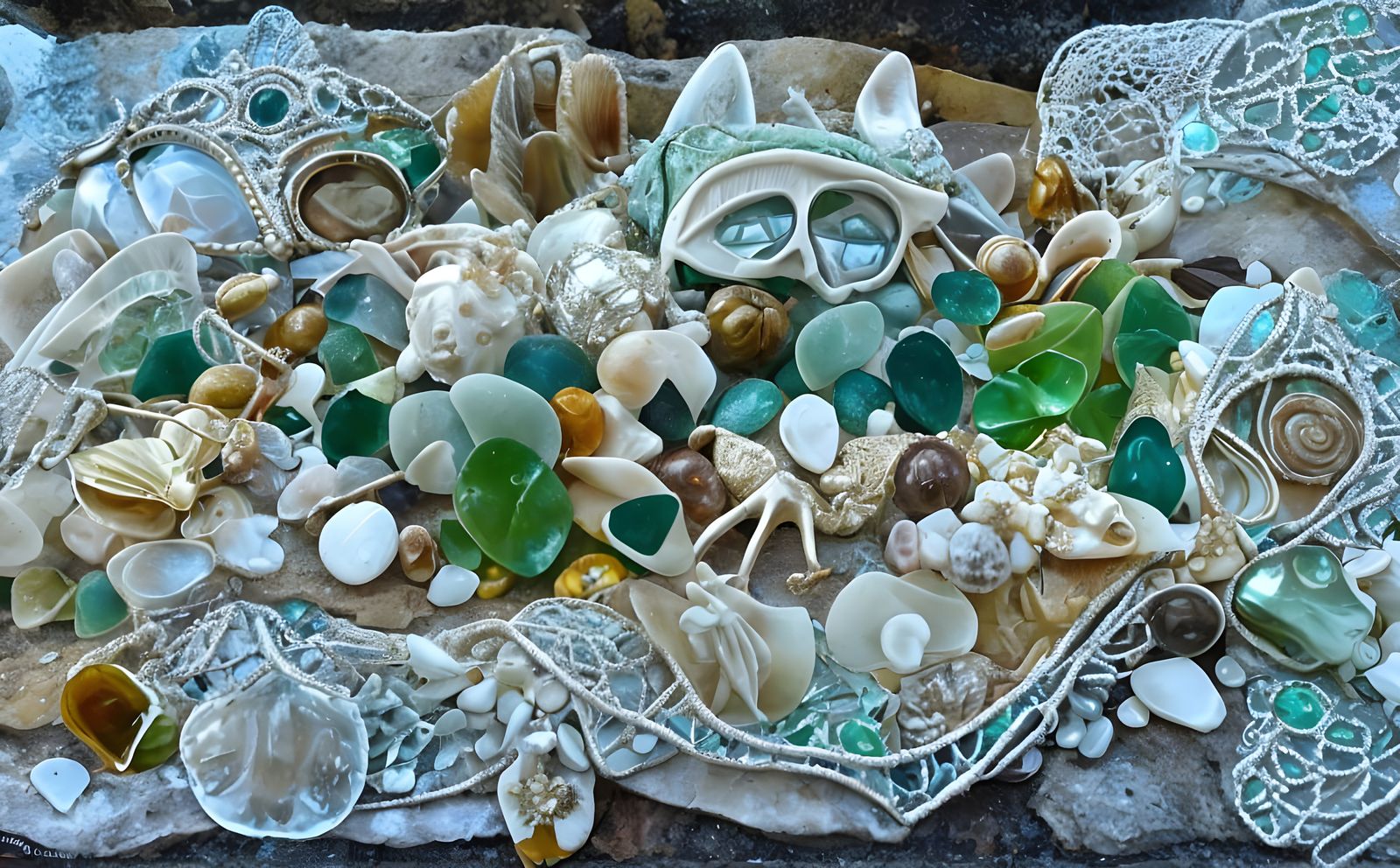 Vibrant Beach Treasures in Pastel Hues