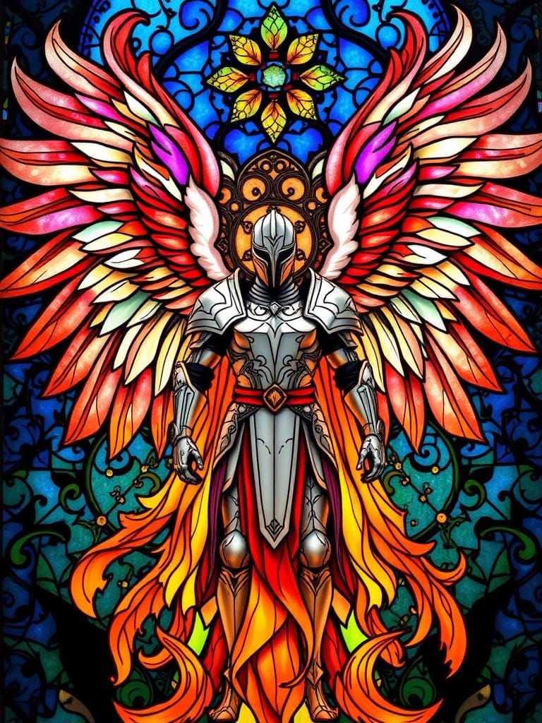 Asthearus, Aasimar Paladin (Stained Glass Window)