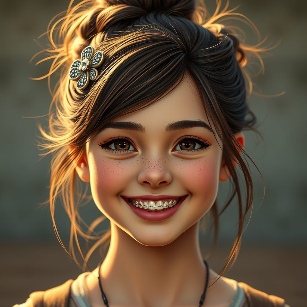 Whimsical Teenage Girl Portrait in Dreamy Lighting