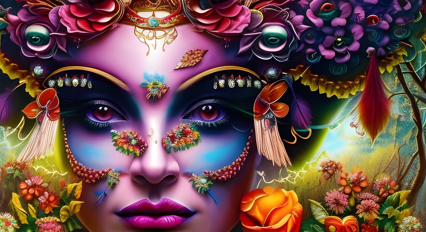 Crying Ballerina Clown in Sci-Fi Horror Style