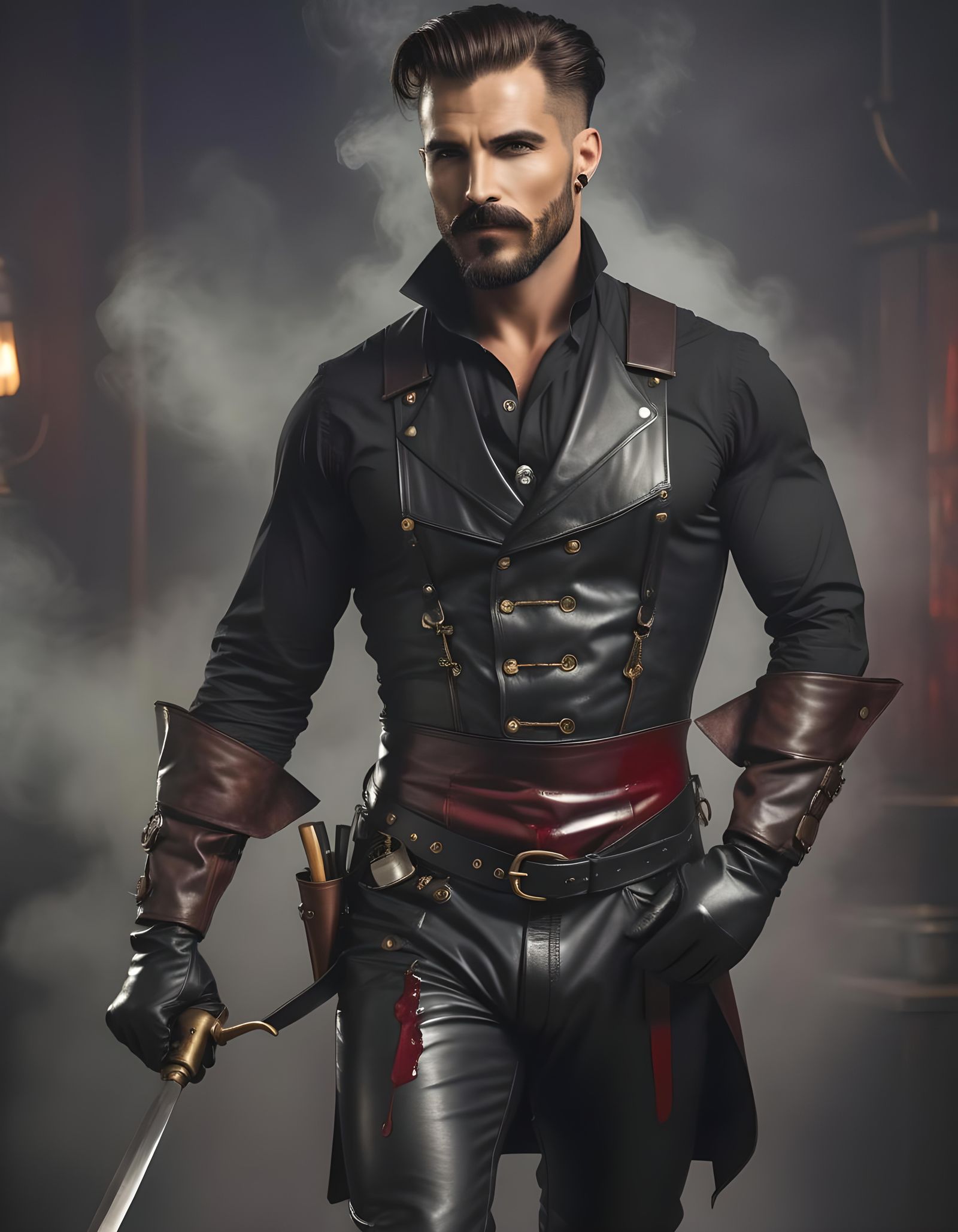 Steampunk Hunk with Bloody Apron
