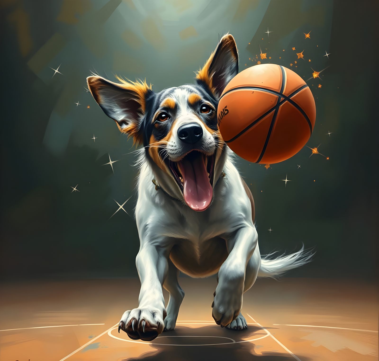 Surreal Hyperrealistic Basketball Collision