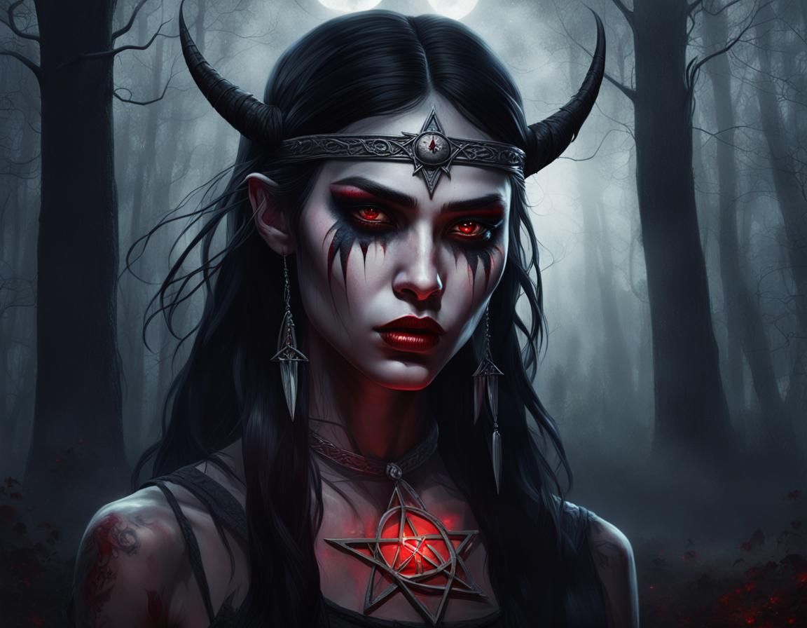 Transylvanian Vampire Girl Portrait in Photorealistic Style