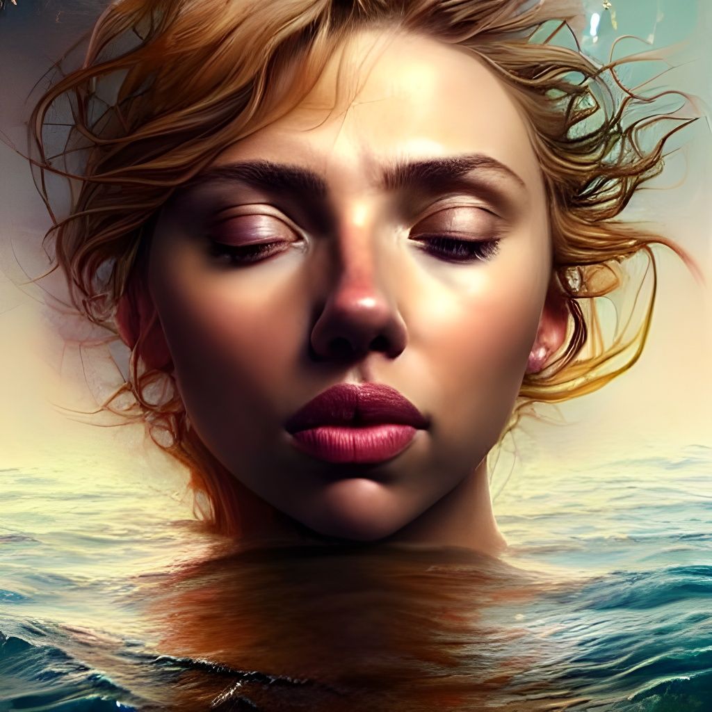 Goddess of Waves: A Matte Painting Portrait