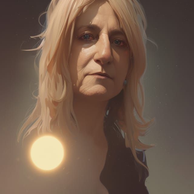 Christine McVie Portrait in Art Nouveau Style