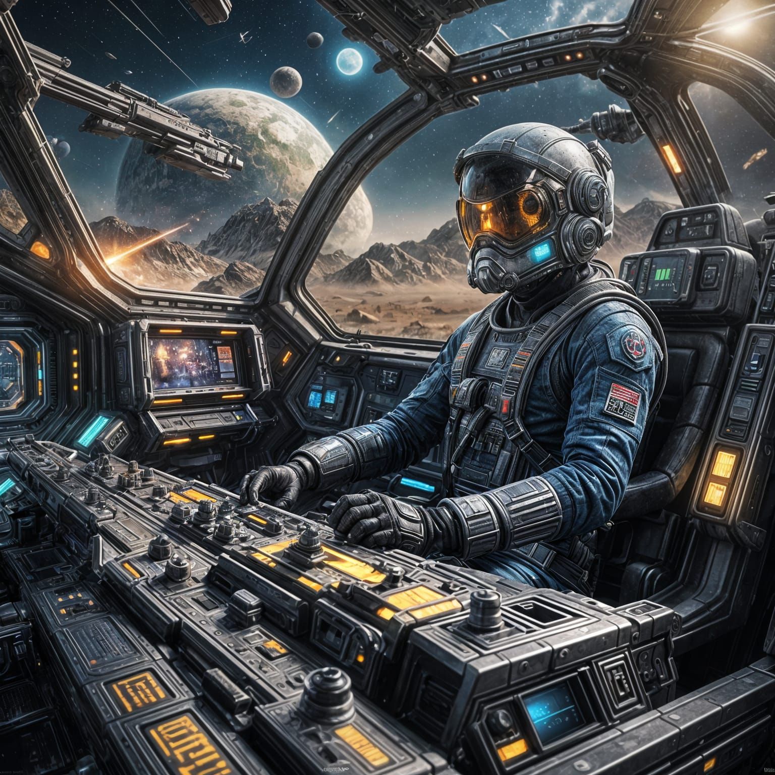 Photorealistic Sci-Fi Scene in Hyperrealism Style