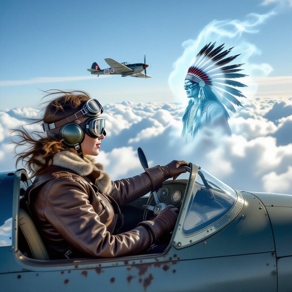 WWII Spitfire Pilot Guided by Ghostly Spirit in Epic Sky Bat...