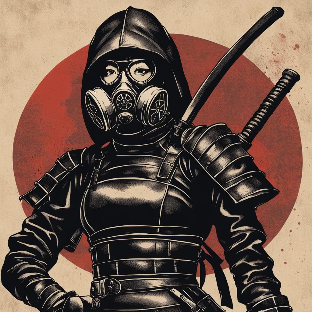 Futuristic Samurai Warrior with Nodachi Sword