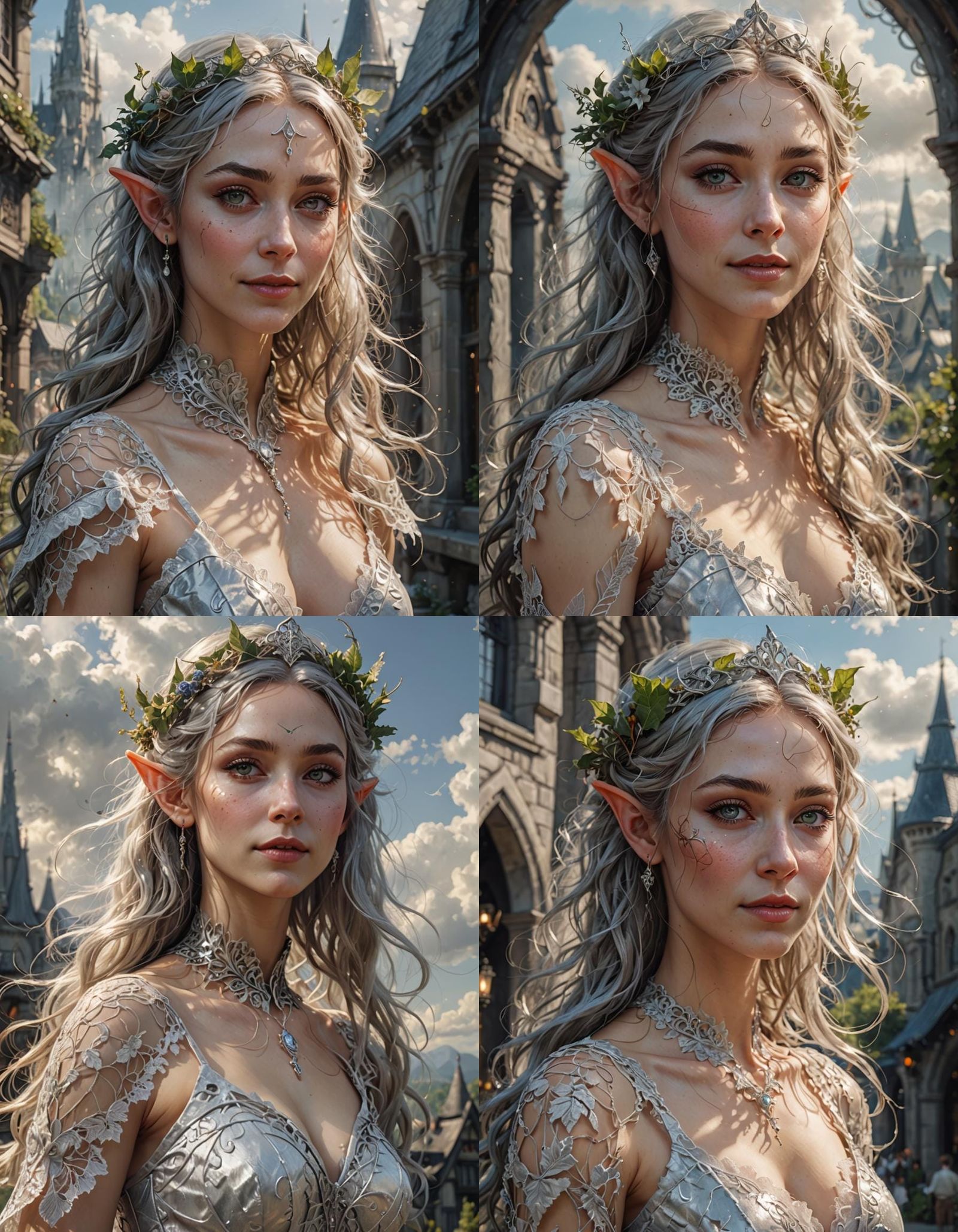 Gorgeous Elven Bride Portrait in Digital Art Style