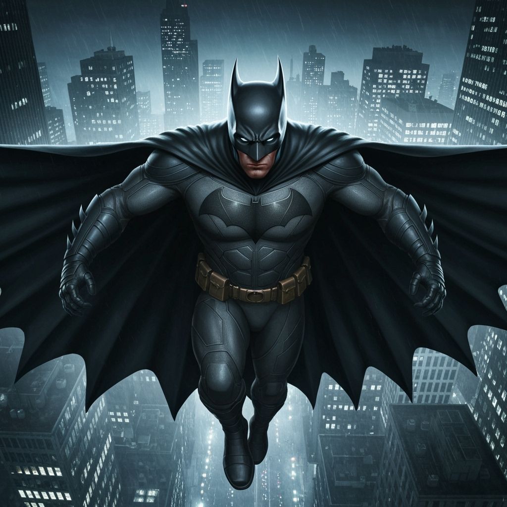 Batman Gliding Over Gotham in Ultra-Realistic Style