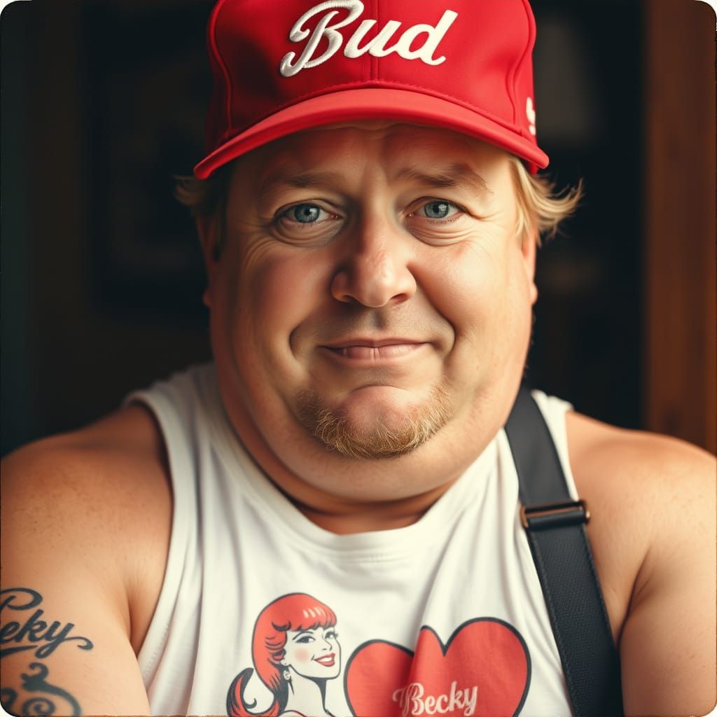 Vintage Polaroid Portrait of Trump Inspired by Rockwell