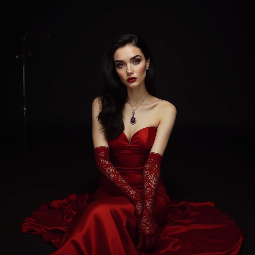 Polish Woman in Sultry Fashion Portrait with Baroque Details