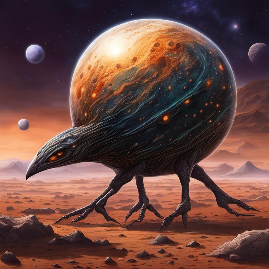 Exoplanet with Starling-like Alien Lifeforms